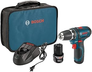 BOSCH Cordless Drill PS31-2A 12V Max 3/8 Inch Drill/Driver Kit with (2) 2 Ah Batteries and