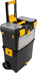 Rolling Tool Box with Wheels, Foldable Comfort Handle, and Removable Top – Toolbox Organiz