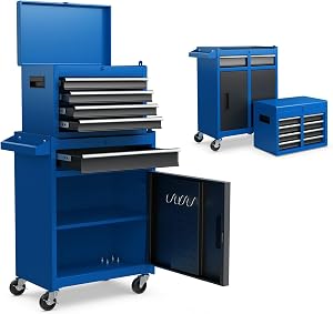 Goplus Rolling Tool Chest, 5-Drawer Tool Box Organizer w/Lockable Wheels & Sliding Dra