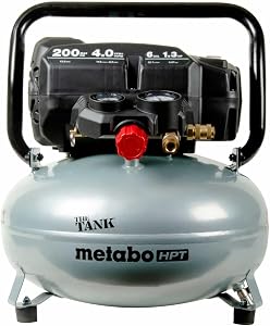 Metabo HPT Air Compressor, THE TANK, Portable Pancake Air Compressor 200 PSI, 6 Gallon Tan