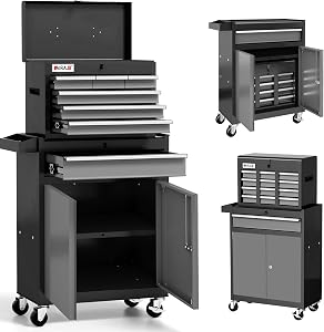 Tool Chest 7-Drawer | 40'' H Rolling Tool Chest with Wheels | Detachable Top Metal Tool Bo