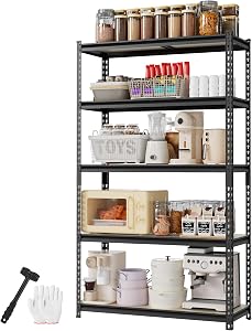 WORKPRO 5-Tier Storage Shelf, 72" H Heavy Duty Adjustable Garage Shelving Unit 2180LB