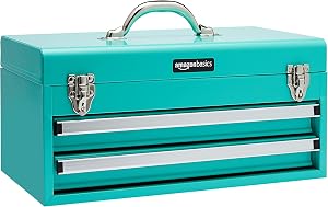 Amazon Basics Metal Tool Box with Drawers, Storage and Organization Tool Chest, Powder Coa