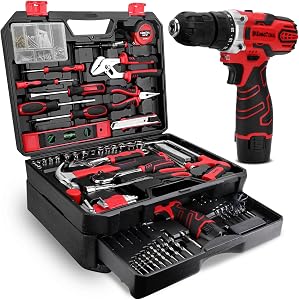 KingTool 276-Piece Tool Set Kit - Tool kit with 12V Cordless Power Drill Driver Toolbox St