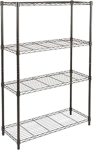 Amazon Basics 4-Shelf Adjustable Heavy Duty Steel Wire Rack Storage Shelving, Sturdy Garag