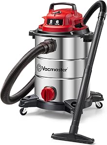 Vacmaster VOC812SF 1101 8-Gallon Premium Stainless Steel Wet/Dry Vacuum, Red Edition, 8 Ga