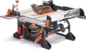 Evolution R10TS 10" Jobsite Table Saw | Zero-Clearance Throat Plate | Dado Plate Incl