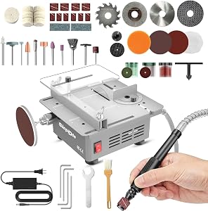 Sinpiode Mini Table Saw | Multi-Functional Desktop Portable Saw for Crafts, Adjustable Spe