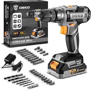 Power Drill Cordless: DEKOPRO Cordless Drill 20V Electric Power Drills Set Tool Drills Cor