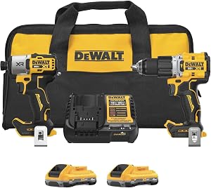 DEWALT 20V MAX XR Impact Driver and Hammer Drill Cordless Power Tool Combo Kit, Includes 2